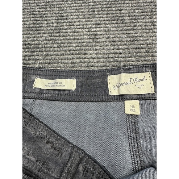 Universal Thread Pants Womens 16R Gray High Rise Sailor Wide Leg Relaxed Stretch - Picture 4 of 7